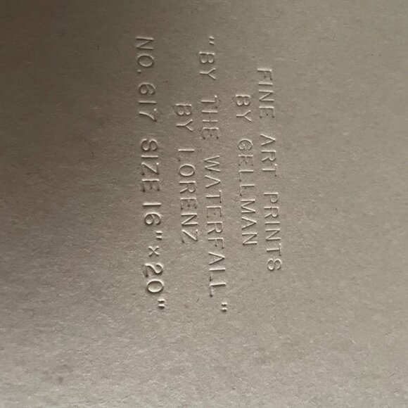 Vintage Fine art print by Gellman -By the Waterfall-By Lorenze 16" x 20" - Picture 7 of 7